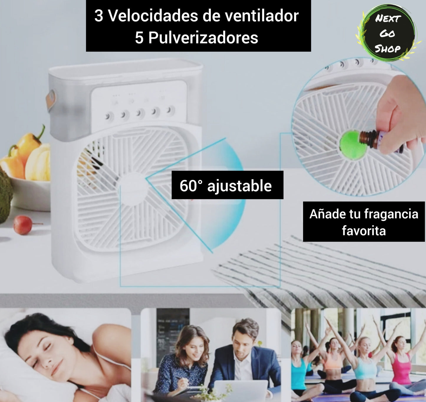 PowerCool™ - Enfriador ventilador y humidificador 3 en 1